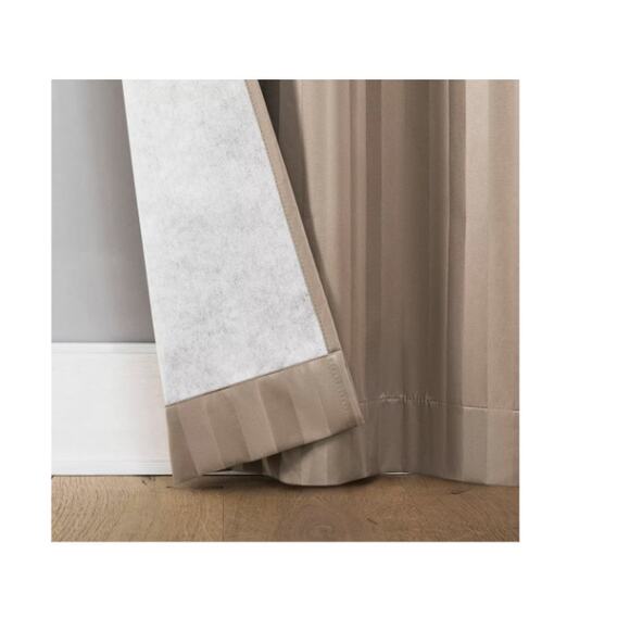 Sun Zero Dimani Satin Striped 100% Blackout Rod Pocket Curtain 2pc 37x84 each - Picture 5 of 7